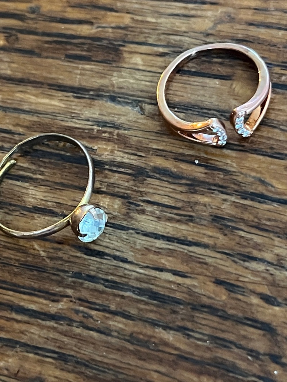 Rose Gold Crystal Accent Ring Set for Women